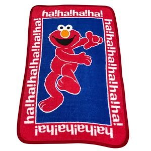 Vintage 90s Elmo Tickle Me Ha Ha Border Throw Fleece Blanket Sesame Street 45x30